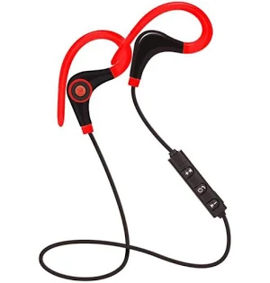 Casti bluetooth sport fara fir, rosu/negru