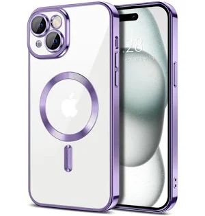 Husa Apple iPhone 13 Pro Max, Magsafe Electroplating TPU, protectie camera, margini mov