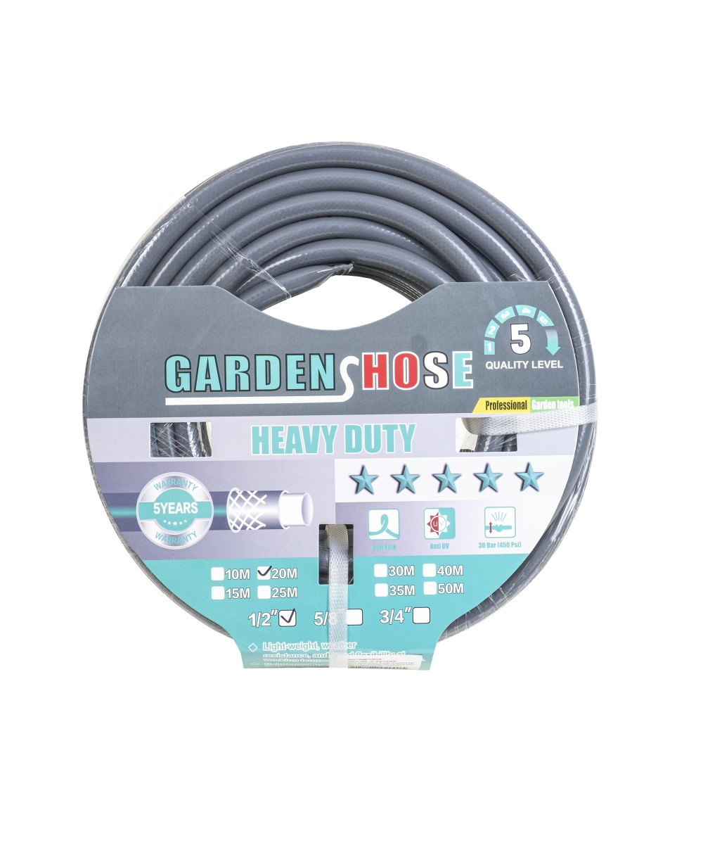 Furtun gradina, armat, cu insertie 1/2, lungime 20 metri, flexibil, rezistent la radiatii UV si la frig / ZTS8539