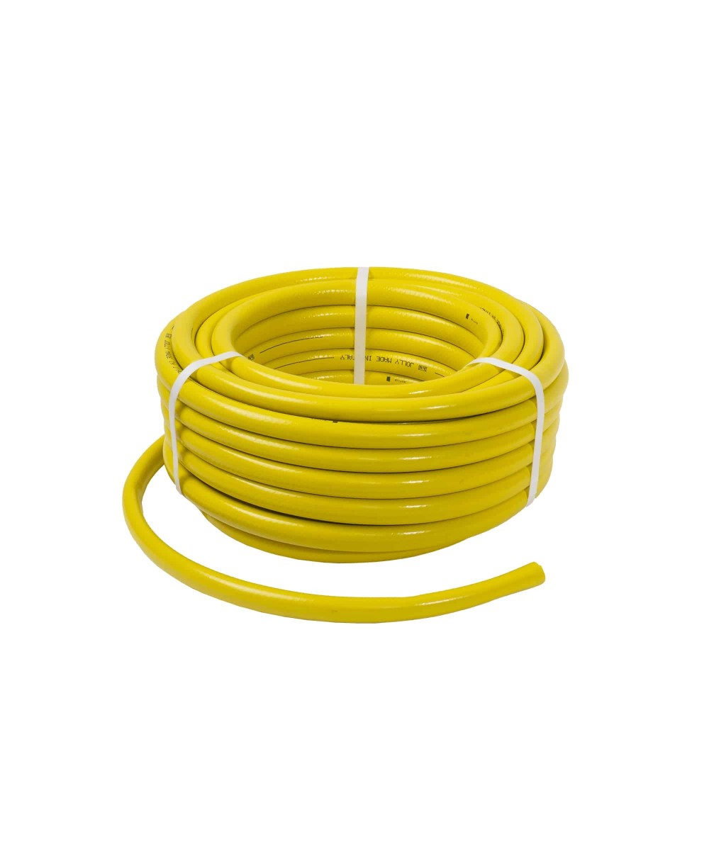 Furtun gradina, armat, cu insertie 3/4, lungime 25 metri, galben, flexibil, rezistent la radiatii UV si la frig / EXT 9661