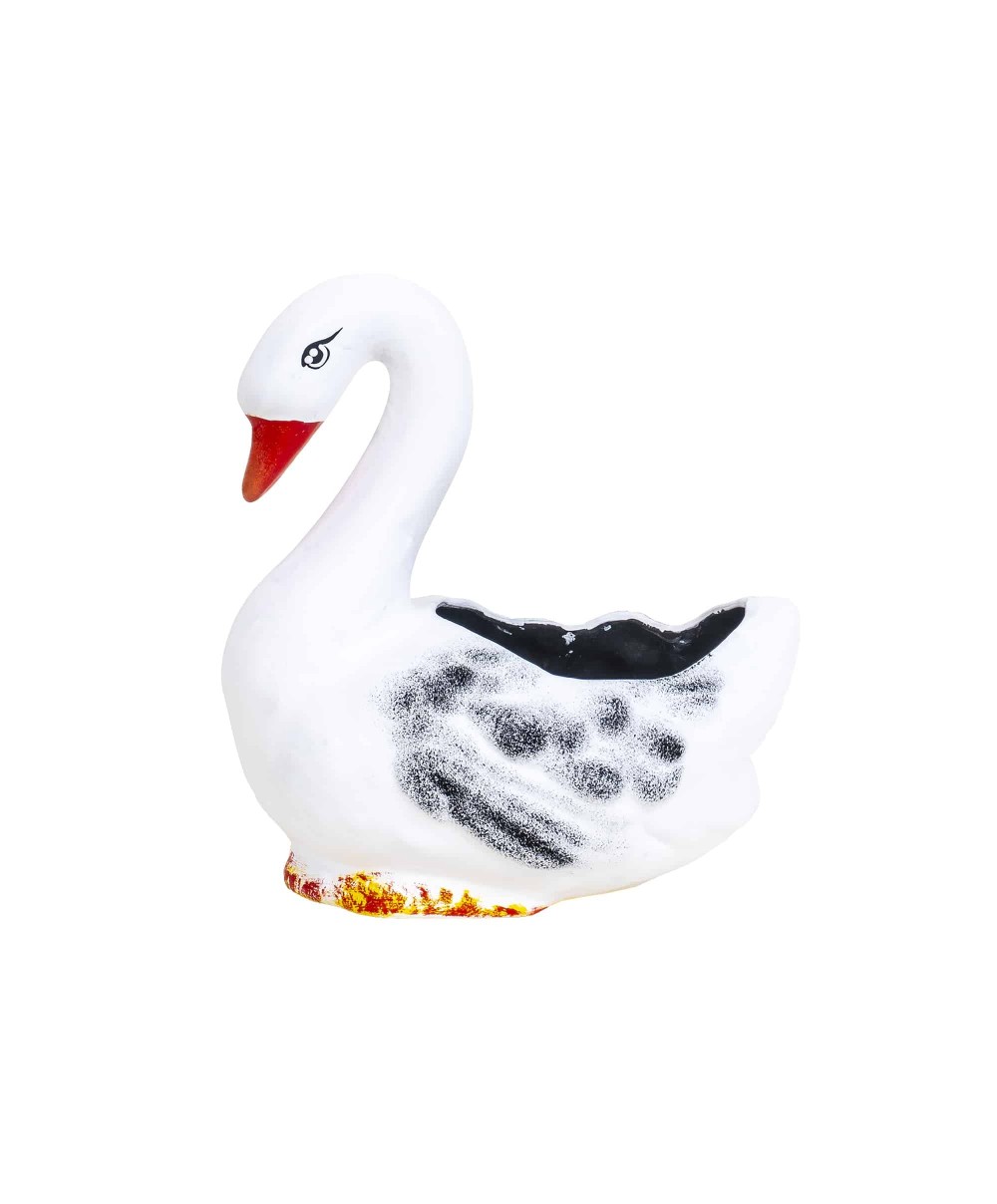 Ghiveci din ceramica, model lebada alb, lungime 21cm / EXT 7065
