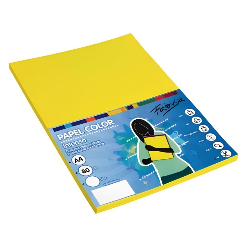 Hartie colorata A4 Fabrisa 15624, 80g/mp, galben intens, top 100 coli
