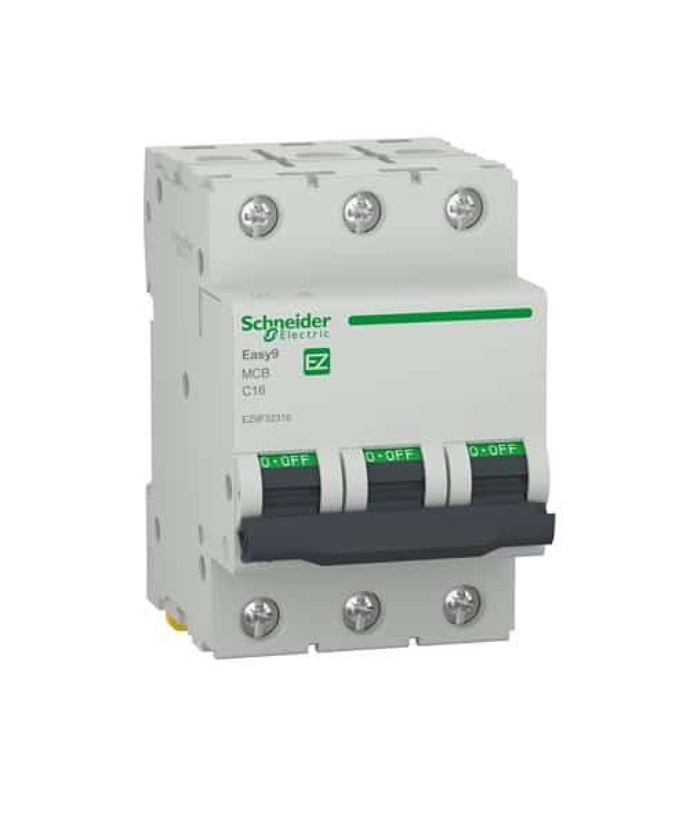 Intrerupator automat 3P 16A curba C, 4500A, Schneider, alb / EZ9F32316