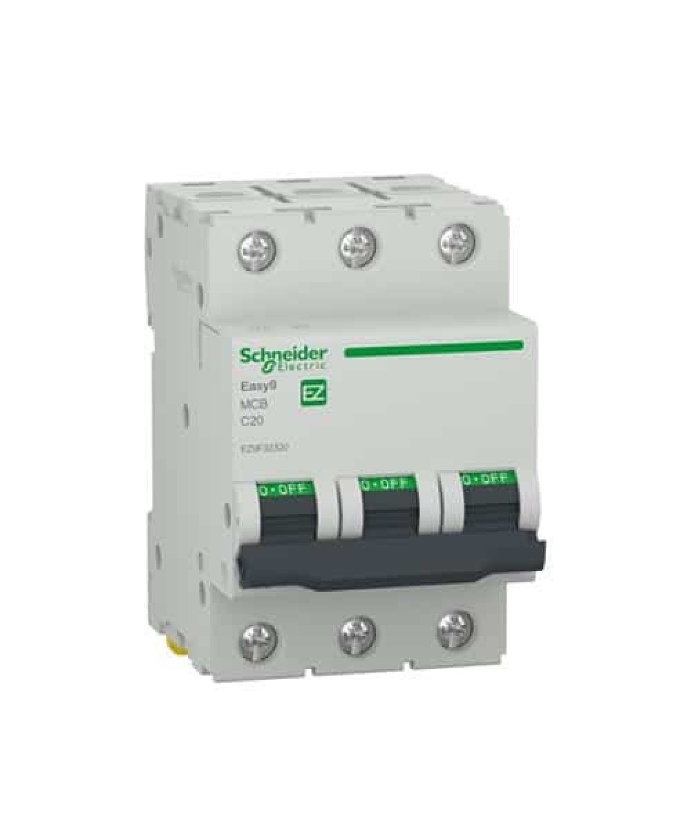 Întrerupător automat, 3P 20A, 4500A curba C, Schneider, alb / EZ9F32320