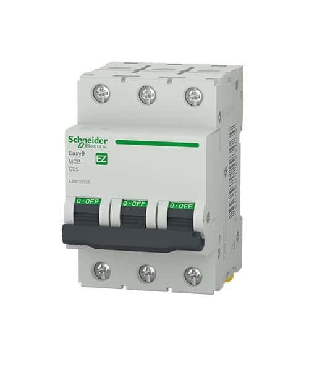 Intrerupator automat, 3P 25A curba C 4.5kA, Schneider, alb / EZ9F32325