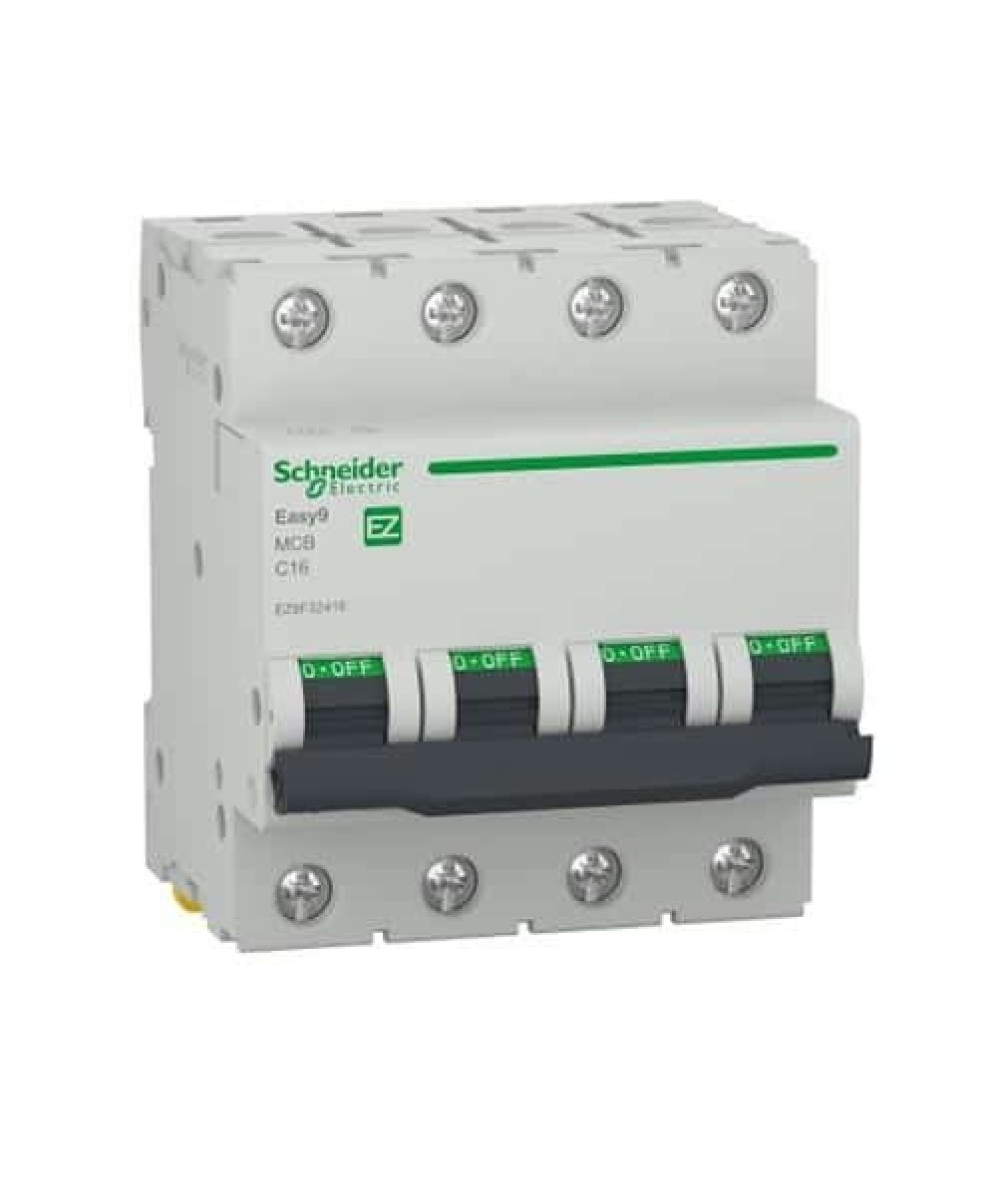 Întrerupător automat, 4P 16A curba C, 4500A, Schneider, alb / EZ9F32416