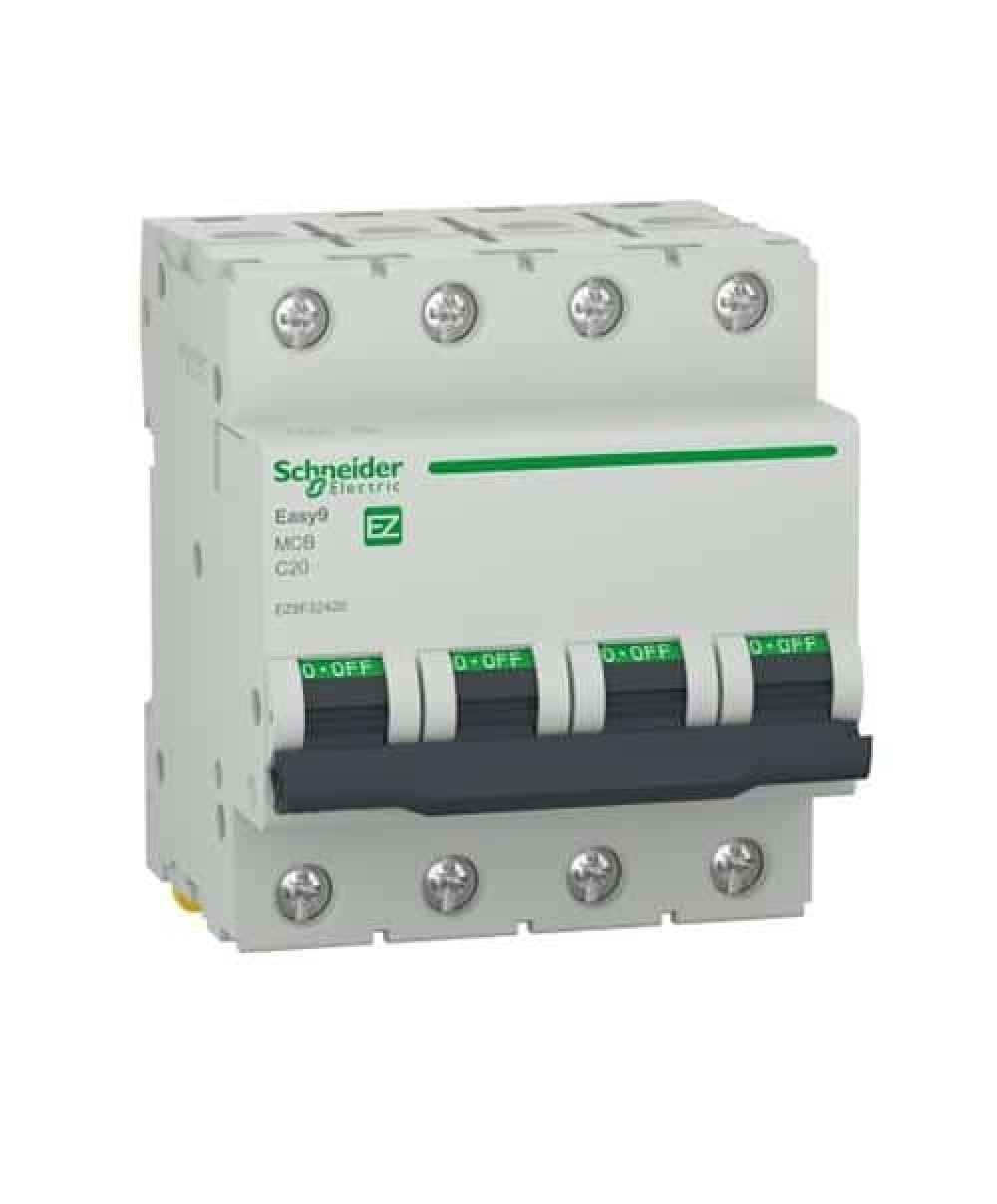 Intrerupator automat, 4P 20A curba C, 4500A, Schneider, alb / EZ9F32420