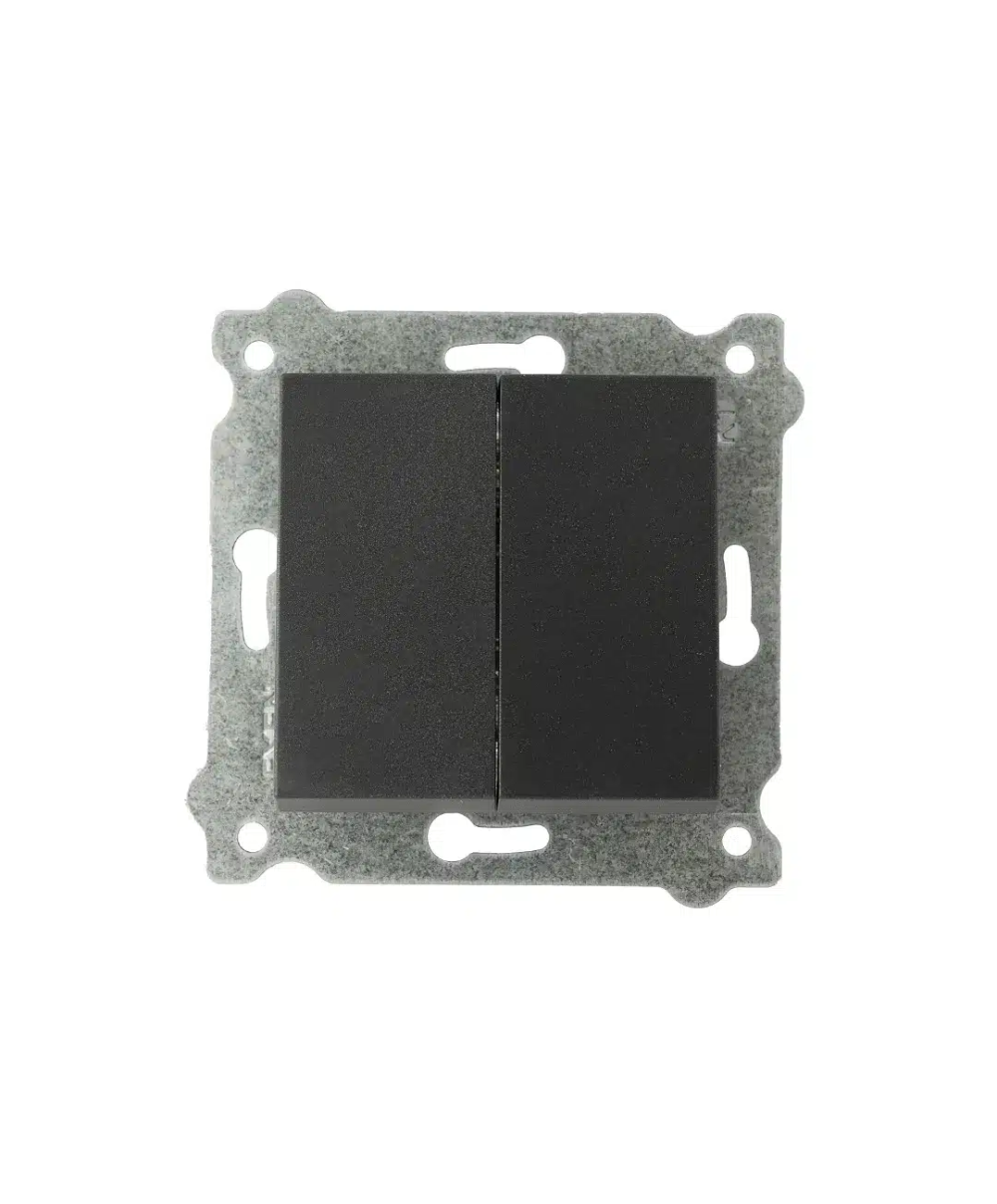 Intrerupator dublu 10A, 250V EXEN negru / 290-001402-202
