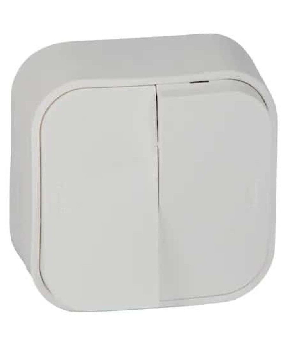 Intrerupator dublu aplicat Horoz, Eva 10A, 250V / EXT 112-001-0003