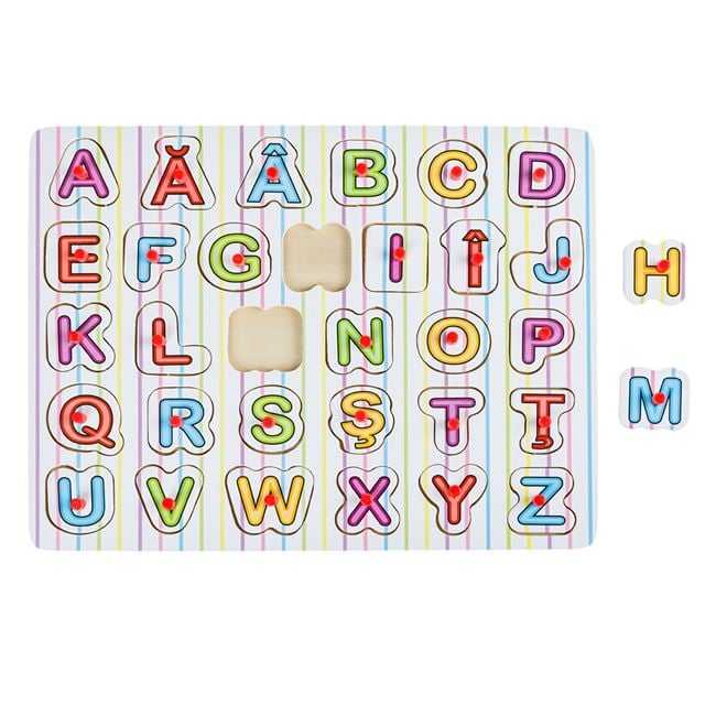 Puzzle Incastru din Lemn Alfabetul (31 de piese) - 21.5x29.5cm 2