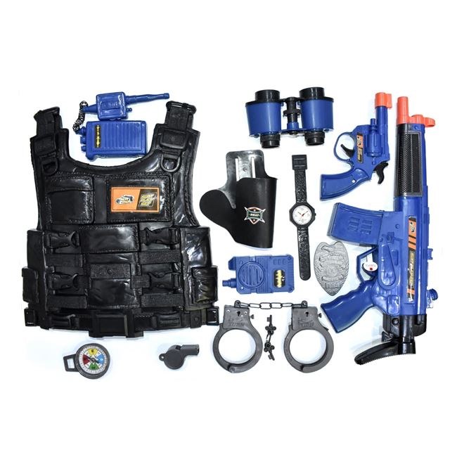 Set Politist cu Vesta Arma cu Sunet & Lumini - 8 piese 2