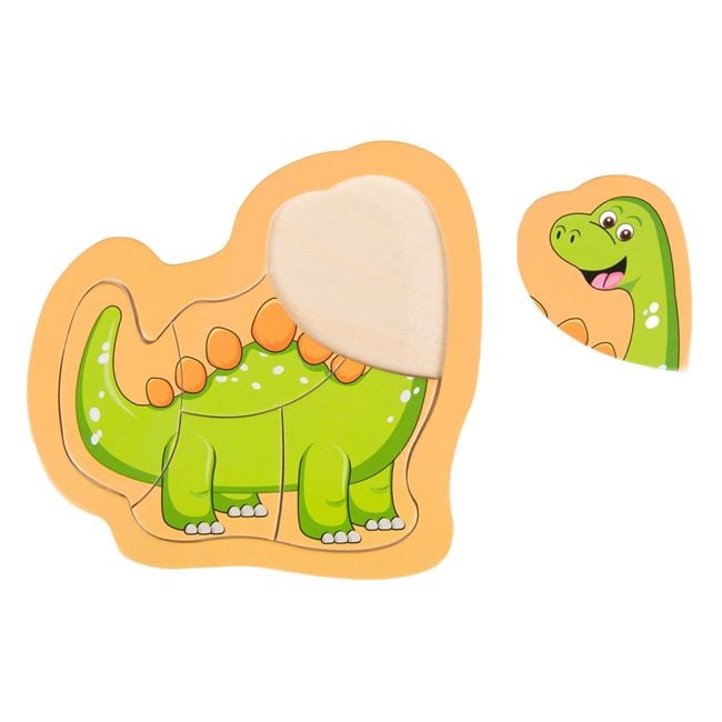 Puzzle din Lemn Dinozaur (5 piese) 14.5x14cm 2