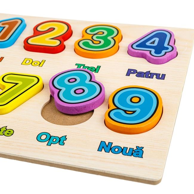 Puzzle Incastru din Lemn Cifre 30x22.5cm 2