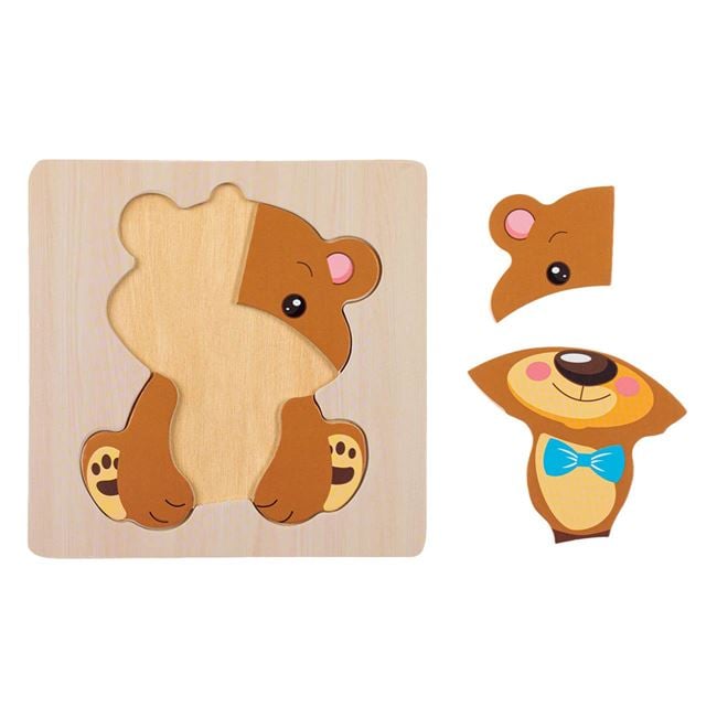 Puzzle din Lemn Ursulet (5 piese) 15x15cm 2