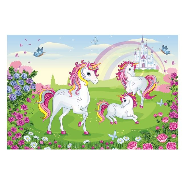 Puzzle 3 Unicorni Castel Curcubeu (104 piese) 2
