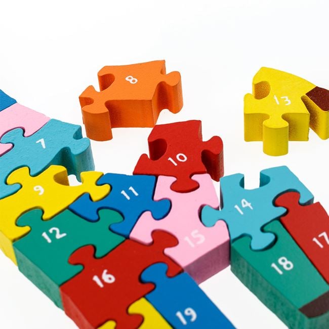 Puzzle din Lemn cu Cifre Colorate Girafa 11x28cm 3