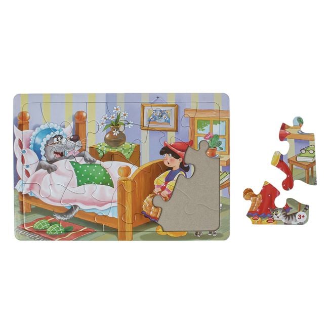 Puzzle Scufita Rosie & Lup Bunica ( 15 piese) 2