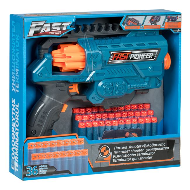 Mitraliera Shooter Albastra Portocalie & 36 de Sageti Foam 4