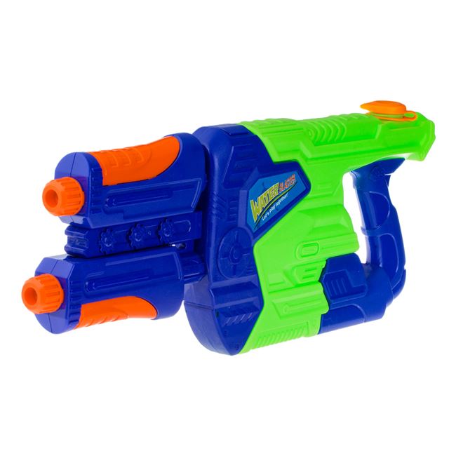 Pistol de Apa Dublu Bleu Verde Portocaliu din Plastic 59cm 2