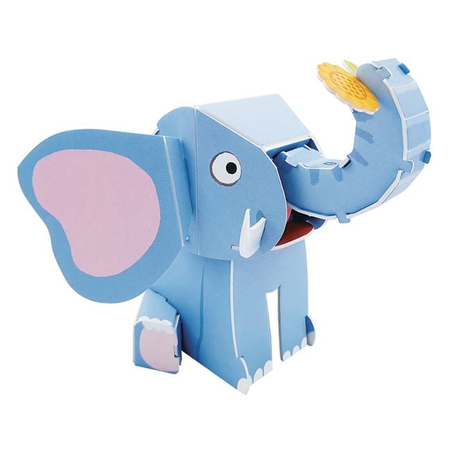 Puzzle - Constructie 3D Elefant cu Miscare (16 piese) 2
