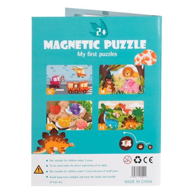 Puzzle Magnetic cu 4 Imagini cu Fructe Masini Animale 3