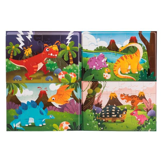 Puzzle Magnetic cu 4 Imagini Dinozauri 2