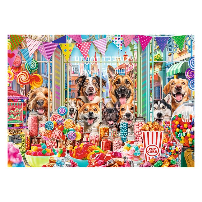 Puzzle cu 2 Imagini Caini Pisici cu Dulciuri (2x500 de piese) - Trefl 2