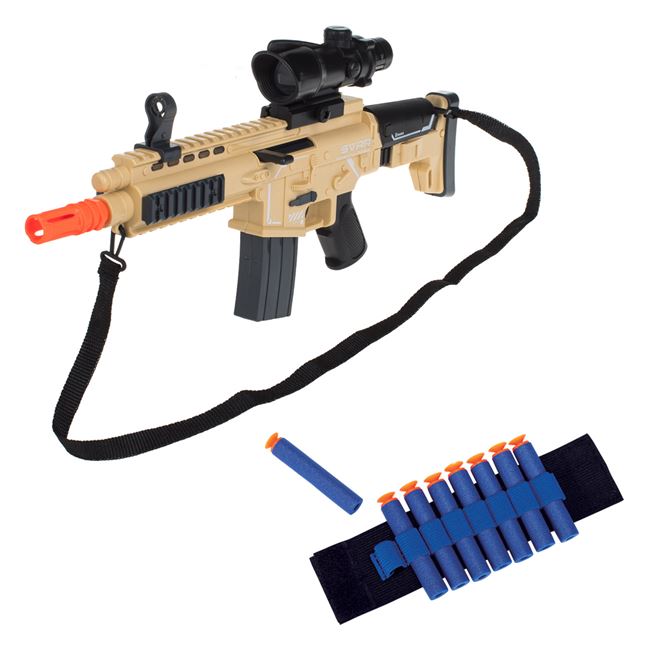 Jucarie Arma tip Mitraliera cu Lumina Sunet & 7 Accesorii de Lupta 2