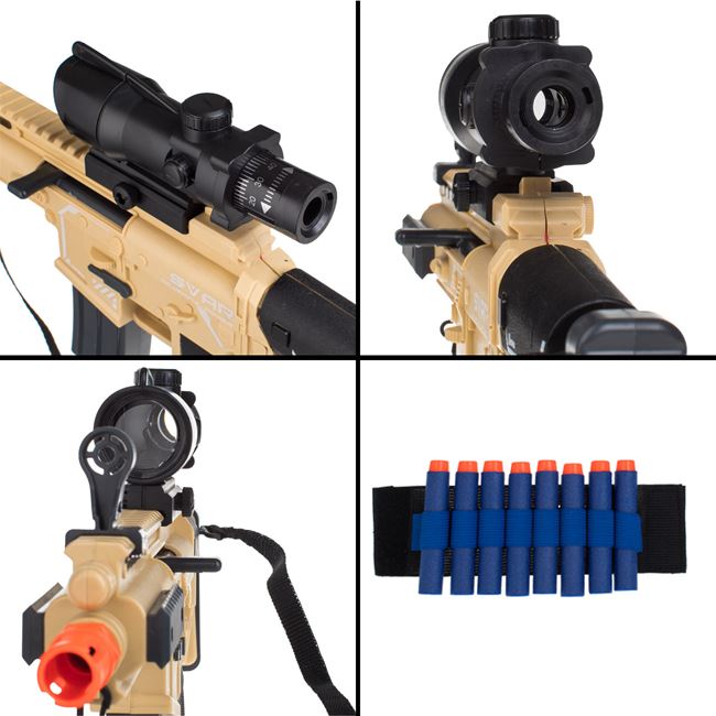 Jucarie Arma tip Mitraliera cu Lumina Sunet & 7 Accesorii de Lupta 3