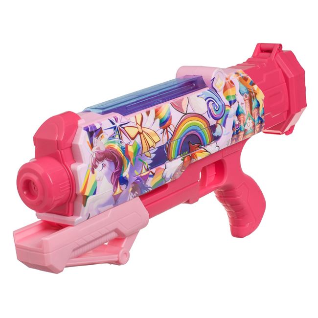 Pistol de Apa din Plastic Fucsia Rainbow Unicorn 36cm 2