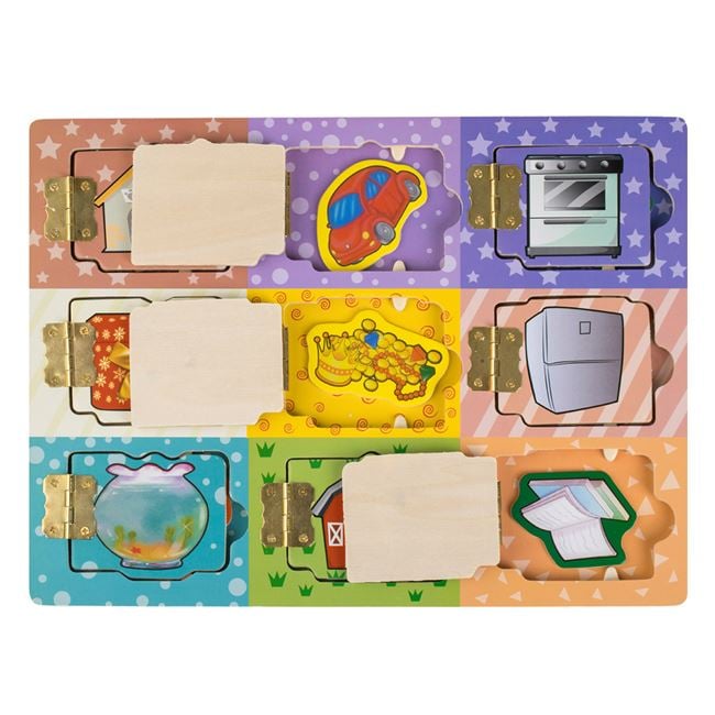 Puzzle din Lemn cu Usi & Obiecte 30x22.5cm 2