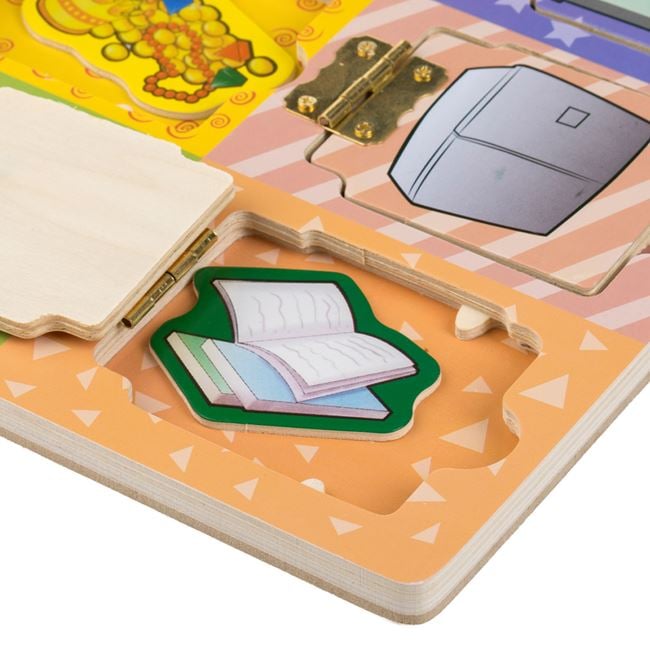 Puzzle din Lemn cu Usi & Obiecte 30x22.5cm 3