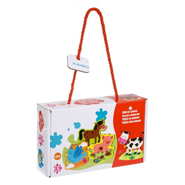 Puzzle Bebe cu 4 Animale de la Ferma (16 piese) 3