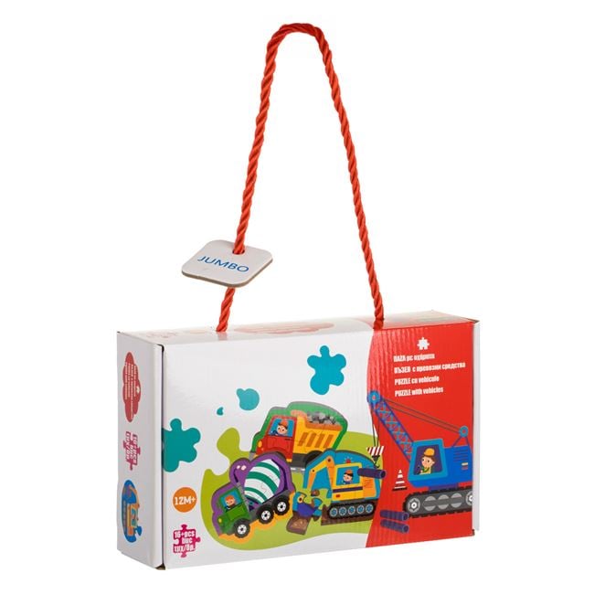Puzzle cu 4 Vehicule de Santier pentru Bebelusi (16 piese) 3