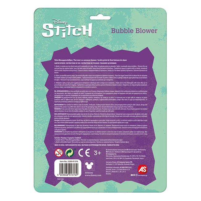 Pistol pentru Baloane de Sapun Disney Stitch - AS 4