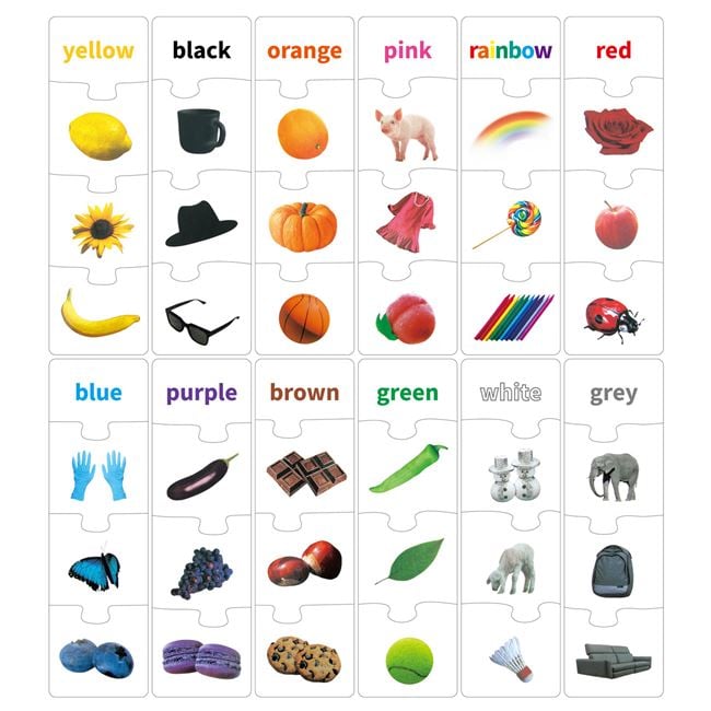Puzzle Educativ ”Potriveste Culorile in Engleza” (48 de piese) 2