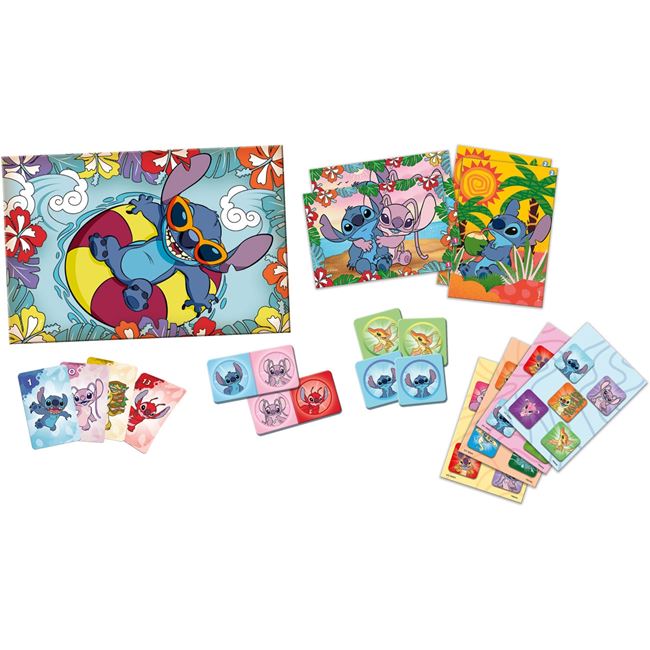 Set Joc de Societate 8 in 1 Carduri de Memorie Puzzle &  Domino Lilo & Stitch 2