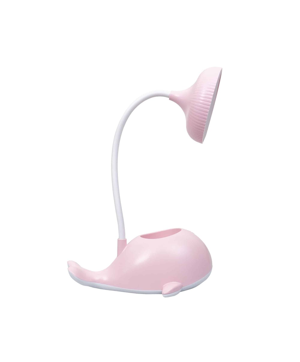 Lampa de birou pentru copii, 3 tipuri de lumina, putere 3W, model delfin roz / ZTS 8247