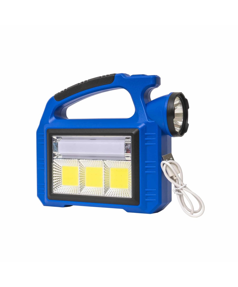 Lanterna de mana cu incarcare solara si USB, 3 moduri de intensitate a luminii, albastru Z-TOOLS / ZTS 8980