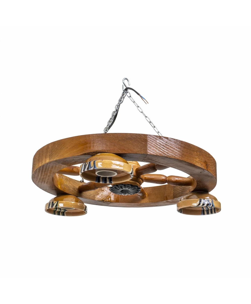 Lustra din lemn cu 3 castroane, diametru 40cm / EXT 10760