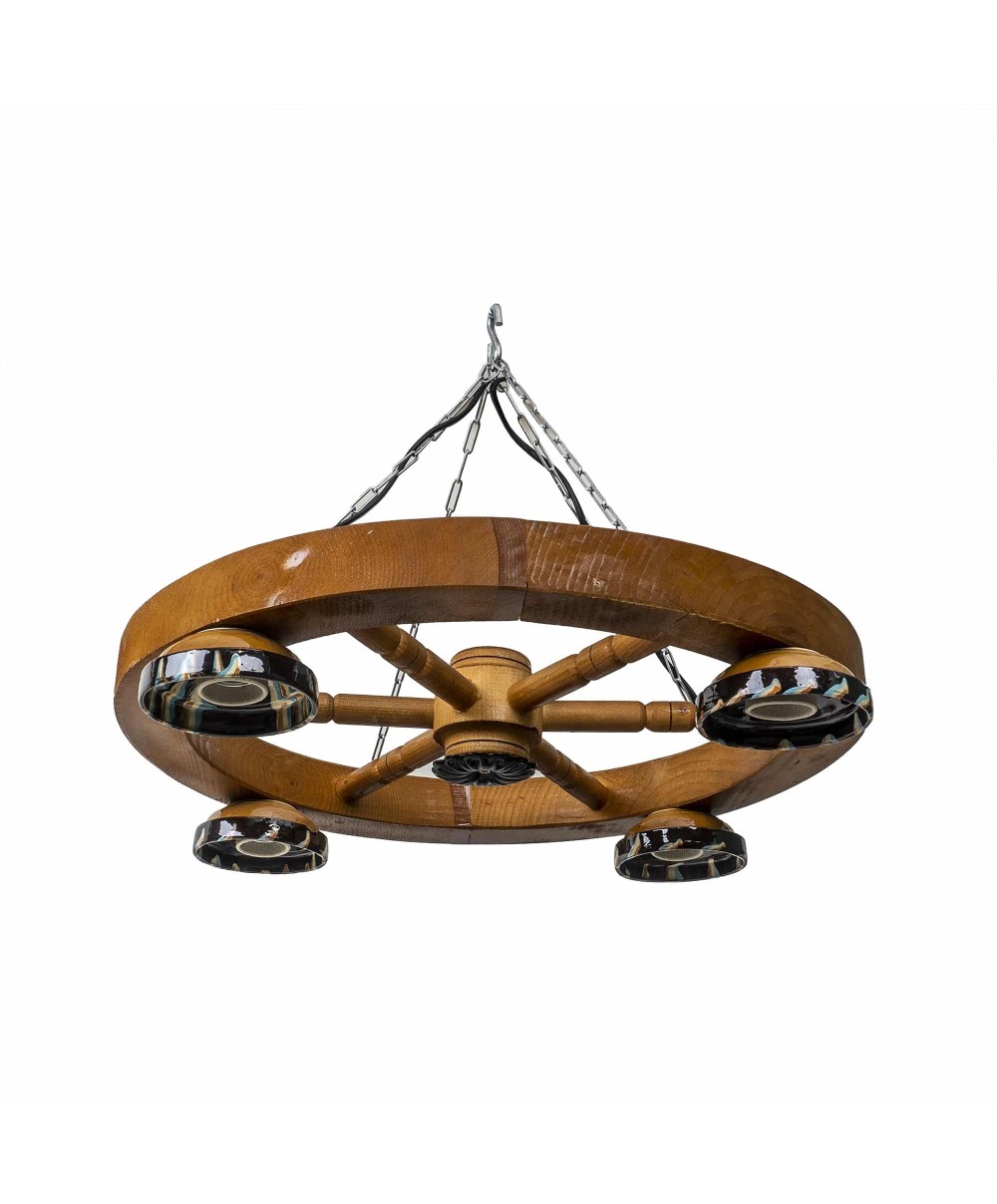 Lustra din lemn cu castron, diametru 49cm / EXT 10154