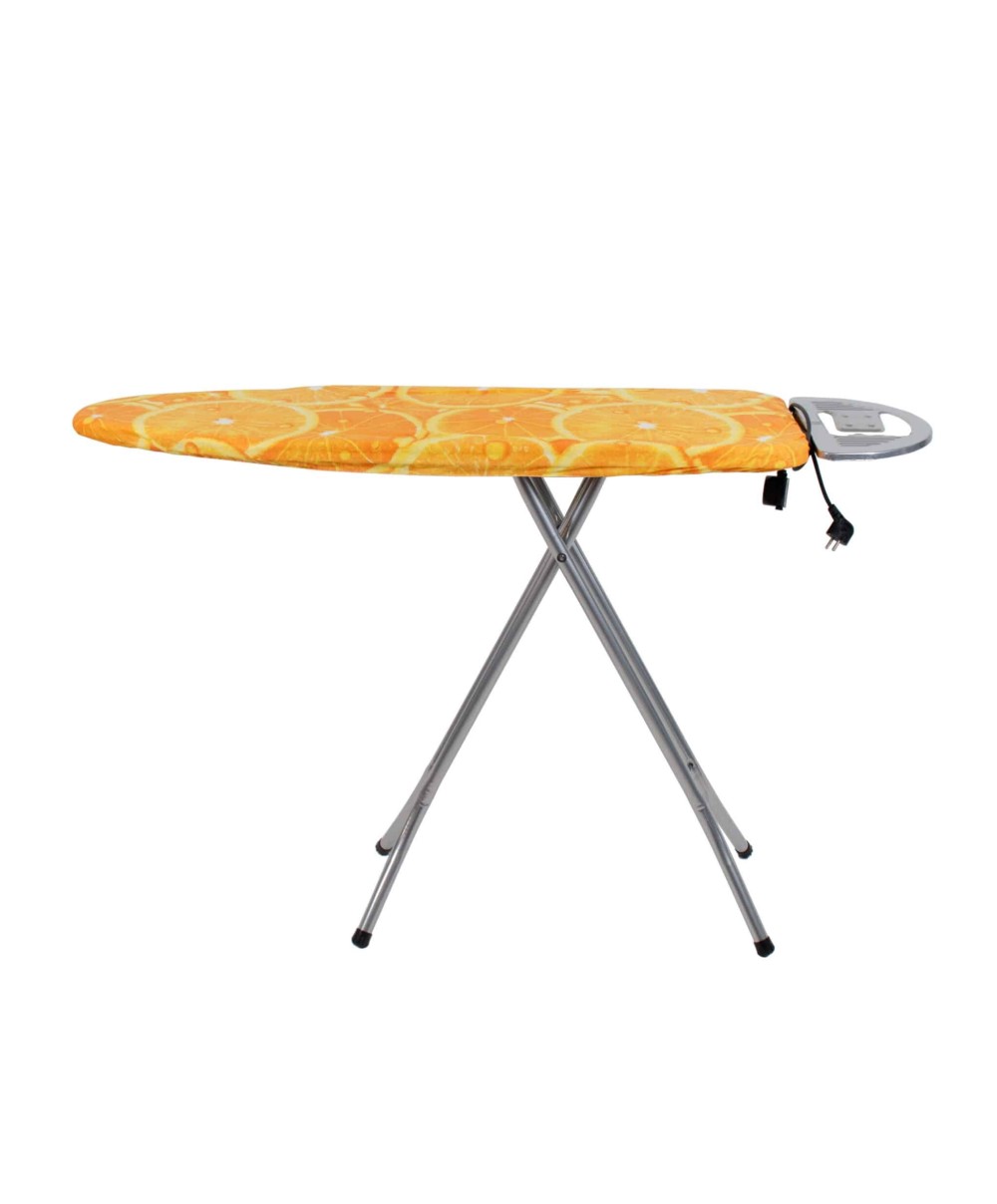 Masa de calcat cu cadru metalic si priza, marrone / ZLN 2258