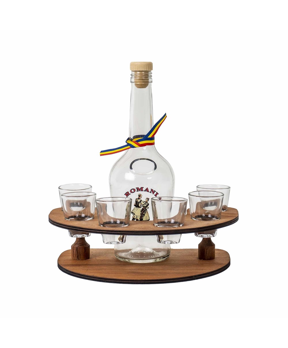Mini bar cu 6 pahare si sticla, pahar 30ml / EXT 5644