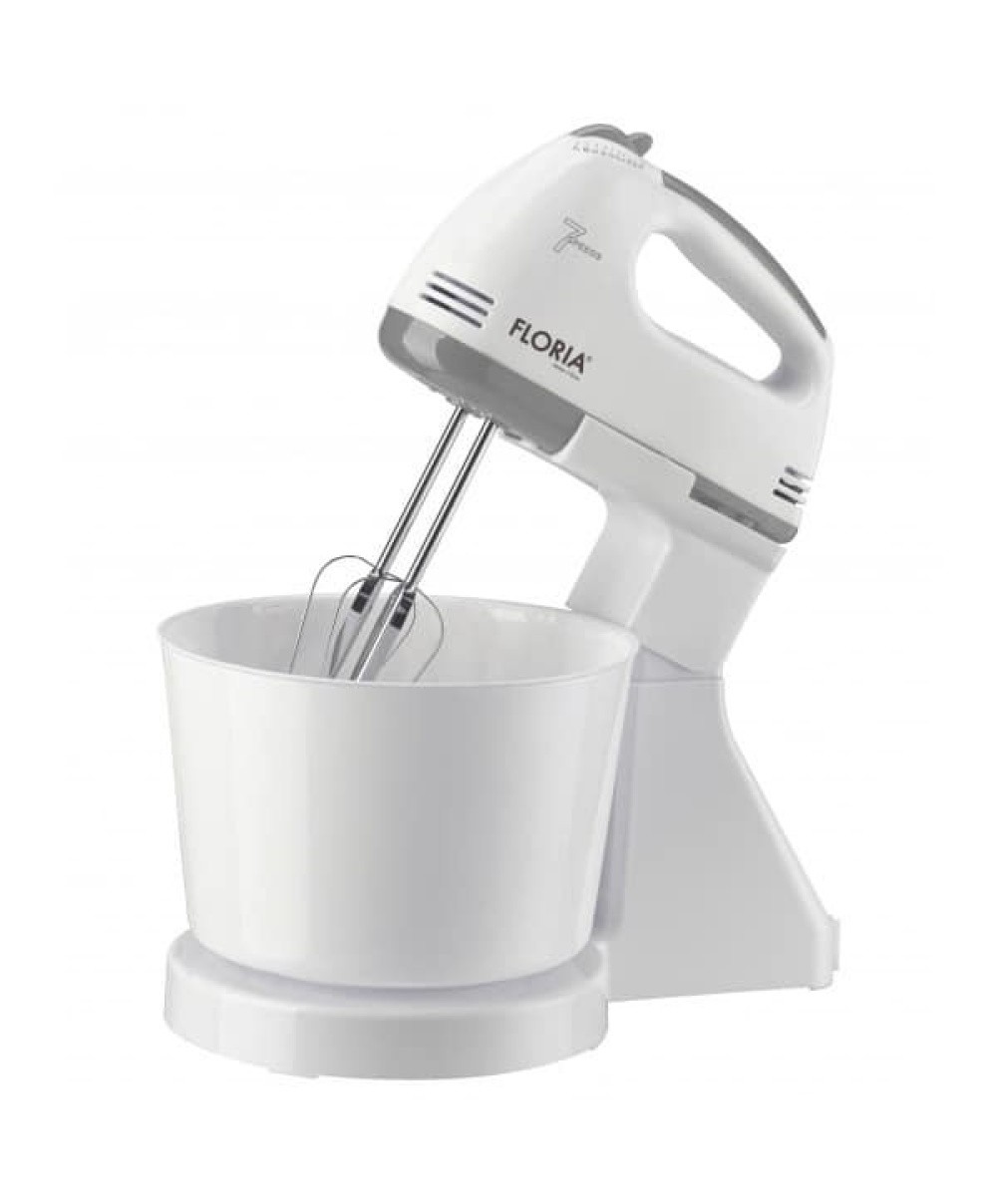 Mixer de masa cu bol plastic, 7 viteze, putere 150W, capacitate 2L, alb / ZLN 7577