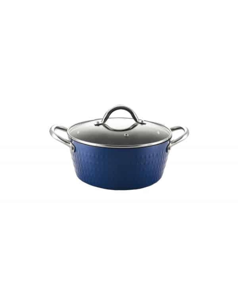 Oala cu capac ZILAN Diamond, din ceramica si inox, baza de inductie, diametru 24cm / ZLN 9617