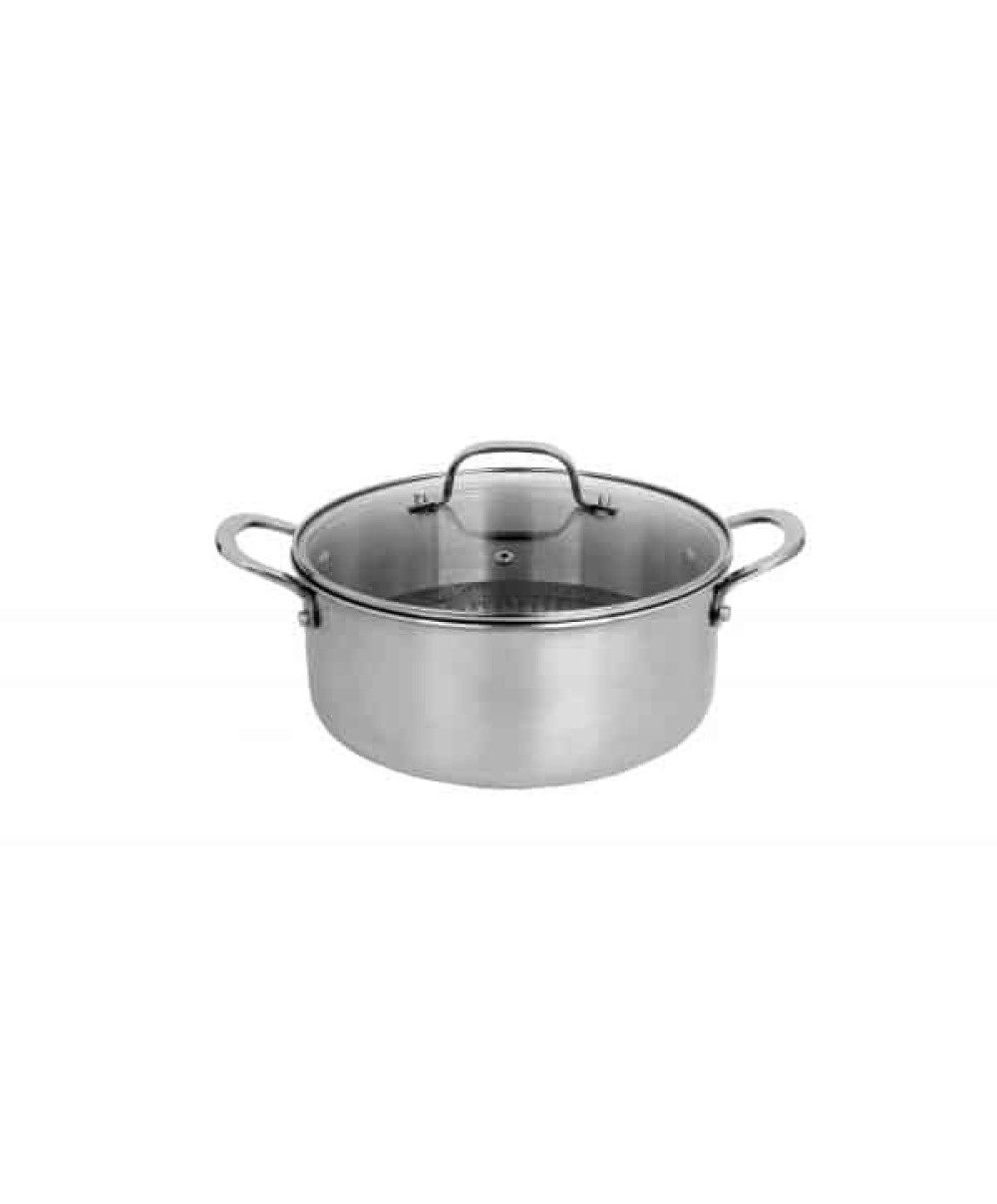 Oala cu capac ZILAN, din inox, antiaderent, diametru 24cm / ZLN 9648