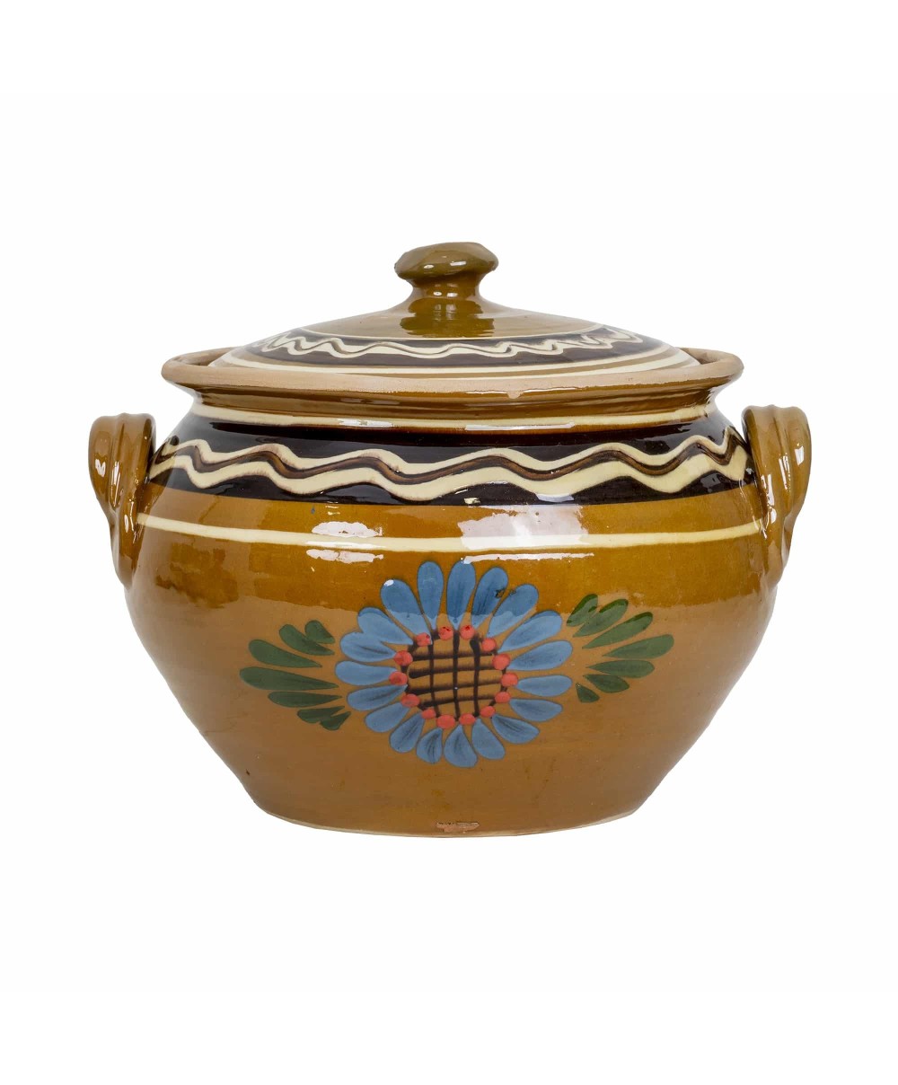 Oala din lut cu capac, diametru 23 cm, capacitate 6l / EXT 10266