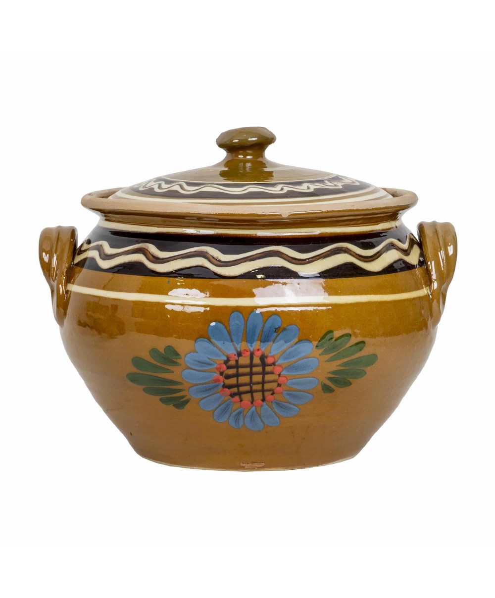 Oala din lut cu capac, diametru 24 cm, capacitate 7l / EXT 10410