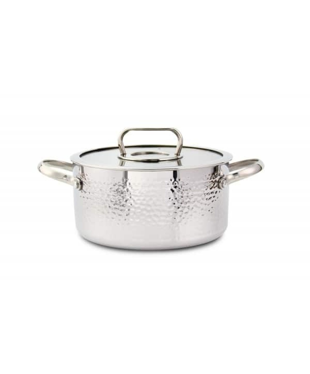 Oala din otel inoxidabil cu capac de sticla, capacitate 4.5L, diametru 24cm ZILAN / ZLN 1320