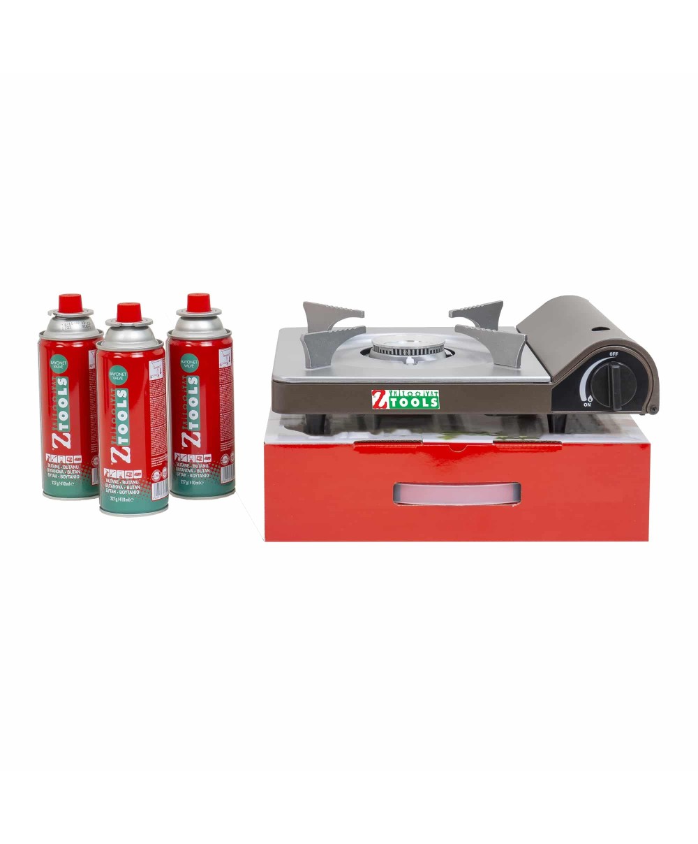 Pachet aragaz camping, putere 3.5kw, aprindere automata + 3 butelii 410ml / ZTS 5614_1